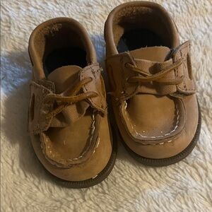 Sperry Tan Kids Moccasins